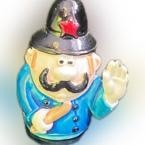 Ceramic Policeman Figurine with Red Star